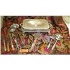 Image 1 : Misc. Silver Plated Server Tray, Serving Utensils