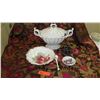 Image 1 : Misc. Lot: Ceramic Tureen, Vintage Bowl, Plate, Ceramic Spoon