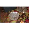 Image 3 : Large Cut Crystal Flower Urn, Oval Dish, Oval Trinket Box, Etch Glass Perfume Bottle