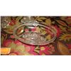 Image 4 : Large Cut Crystal Flower Urn, Oval Dish, Oval Trinket Box, Etch Glass Perfume Bottle