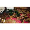 Image 9 : Lot of Neiman Marcus Tea Spoons, Cocktail Utensils, Miniature Green Glasses w/Gilt Overlay, etc.