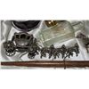 Image 2 : Inkwell w/Pen, Monogram Stamp, Old Bottle, Miniature Horse-Drawn Carriages