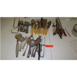 Misc. Deer Antler-Handled Cutlery, Serving Utensils and Flatware