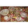 Image 1 : Qty 6 Crystal/Glass Bowls, 5 Taper Candle Holders, Mini Condiment Bowls