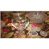 Image 3 : Qty 6 Crystal/Glass Bowls, 5 Taper Candle Holders, Mini Condiment Bowls