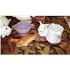 Image 6 : Misc. Lot: Ceramic Bunny Jars, Tureens, Teapots, Carp, Lilac Server
