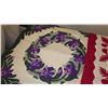 Image 3 : 2 New Hand-Stitched Hawaiian Pattern Quilt Blankets (Red & White and Purple Lei) 41X41