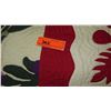 Image 4 : 2 New Hand-Stitched Hawaiian Pattern Quilt Blankets (Red & White and Purple Lei) 41X41