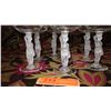 Image 2 : Qty 7 Frosted-Glass-Stemmed Wine Glasses