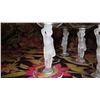 Image 3 : Qty 7 Frosted-Glass-Stemmed Wine Glasses