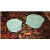 Image 1 : Rebecca Moses Aqua Seashell Porcelain Dinner Plates - 8 Lrg, 8 Sml
