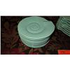 Image 2 : Rebecca Moses Aqua Seashell Porcelain Dinner Plates - 8 Lrg, 8 Sml
