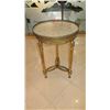 Image 1 : Round Gilded Neoclassical Side Table - 20" dia, 29" H