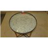 Image 2 : Round Gilded Neoclassical Side Table - 20" dia, 29" H