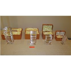 Qty 4 Architectural Crystal Towers w/ Original Cases