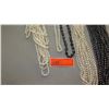 Image 6 : Jewelry: Multiple Strands Pearls (Black, White, Various Lengths), Pair of Pearl Earrings