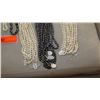 Image 7 : Jewelry: Multiple Strands Pearls (Black, White, Various Lengths), Pair of Pearl Earrings