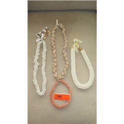 Jewelry: 4 Misc. Niihau Shell Lei Necklaces - Various Shells (Pink, White, etc.)