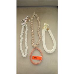 Jewelry: 4 Misc. Niihau Shell Lei Necklaces - Various Shells (Pink, White, etc.)