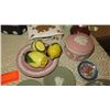 Image 4 : Large Lot: Trinket Boxes, Lemon Salt/Pepper Shakers, Fine China, etc.