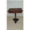 Image 13 : Vintage Dark Hardwood Table Koa? w/Swirl Carved Stand Base 24x15x28