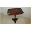 Image 19 : Vintage Dark Hardwood Table Koa? w/Swirl Carved Stand Base 24x15x28