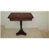 Image 1 : Vintage Dark Hardwood Table Koa? w/Swirl Carved Stand Base 24x15x28