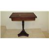 Image 2 : Vintage Dark Hardwood Table Koa? w/Swirl Carved Stand Base 24x15x28