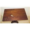 Image 3 : Vintage Dark Hardwood Table Koa? w/Swirl Carved Stand Base 24x15x28