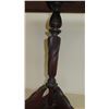 Image 6 : Vintage Dark Hardwood Table Koa? w/Swirl Carved Stand Base 24x15x28
