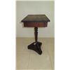 Image 8 : Vintage Dark Hardwood Table Koa? w/Swirl Carved Stand Base 24x15x28