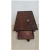 Image 9 : Vintage Dark Hardwood Table Koa? w/Swirl Carved Stand Base 24x15x28