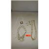 Image 1 : Jewelry: Multi-Strand Drape Necklace w/Dangling Pearls, 2 Misc. Pearl Necklaces, 2 Prs. Pearl Earrin