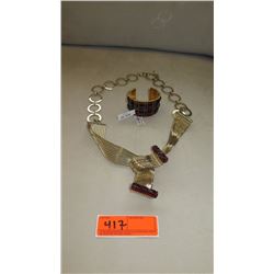 Jewelry: Escada Fashion Necklace, Multi-Colored Gold Bangle Bracelet