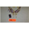 Image 2 : Jewelry: Tri-Strand Amethyst/Gold Tone Necklace, Filigree Earrings, Amethyst Pendant, Dangling Earri