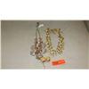 Image 1 : Jewelry: 2 Shell/Fish Motif Drape Necklaces w/Dangling Rhinestoned Clams, Pair: Clam Earrings