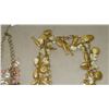 Image 3 : Jewelry: 2 Shell/Fish Motif Drape Necklaces w/Dangling Rhinestoned Clams, Pair: Clam Earrings