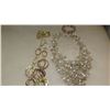 Image 3 : Jewelry: Waterfall Drape Necklace (w/Dense Cluster of Semi-Precious Stones, Pearls, Glass) 2 Bracele