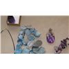 Image 5 : Jewelry: 2 Natural Polished Stone Necklaces, Rope Chain, Amethyst Pendant & 3 Misc. Pendants