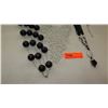Image 2 : Jewelry: Clear Crystal-Bead Waterfall Drape Necklace, 4-Strand Blk Bead Bracelet, Bead Necklace, Ear