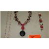Image 2 : Jewelry: Cluster Strand Necklace (w/Semi-Precious Stones), Earrings, Bracelet, Single Strand Pink Cr