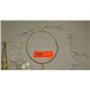 Image 4 : Jewelry: 2 White Pearl/Bead Necklaces, 2 Glass Chain Bracelets