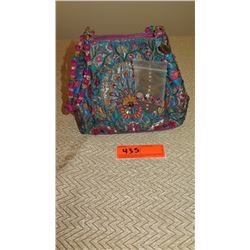 New Mary Frances Handbag: Jewel-Tone Oriental Jacquard w/Beaded Handles