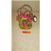 Image 1 : New Mary Frances Handbag: Ornamented Green Satin Bucket Style w/Satin Rosettes
