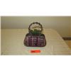 Image 4 : New Collectible Bag: Plum Bohemian Fabric, Petals Accent, Ring Handle