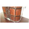 Image 4 : Chinese Woven Rattan Ceremonial Basket w/Brass Cast Hardware, Carved Accents 17x13x19