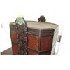 Image 5 : Chinese Woven Rattan Ceremonial Basket w/Brass Cast Hardware, Carved Accents 17x13x19
