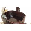 Image 7 : Chinese Woven Rattan Ceremonial Basket w/Brass Cast Hardware, Carved Accents 17x13x19