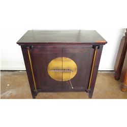 Oriental Hardwood Cabinet w/Brass Cast Hardware 35x17x34