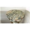 Image 5 : Pair: Solid Veined Marble Pedestals - Carved, Ormolu Details - 43" H, 19" dia.
